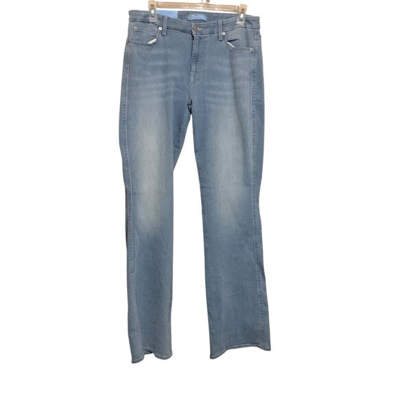 7 For All Man Kind Blair Kimmie Straight 32x34 Light Wash Blue Cottagecore - Picture 3 of 14